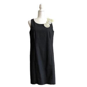 Helene Blake Dress Gray Sleeveless Embellished Knee Length Sheath Dress 8